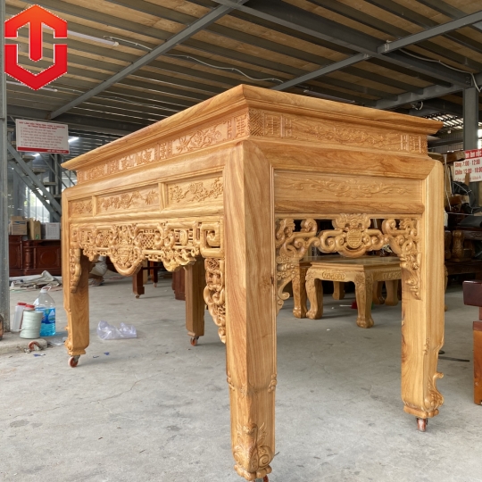 BÀN CÚNG GÕ ĐỎ 1M75 LỌNG NHƯ Ý - Ảnh 2