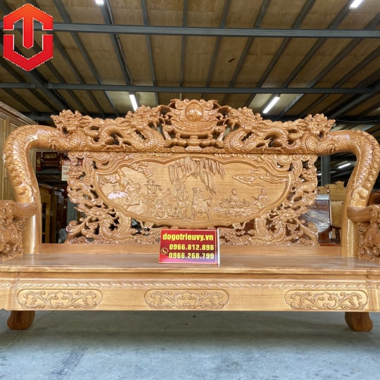 SALON RỒNG BÁT TIÊN GÕ C14 6 MÓN - Ảnh 3