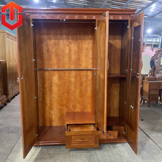 TỦ ÁO PHỦ XOAN ĐÀO 1M6 - 3 CÁNH - Ảnh 2