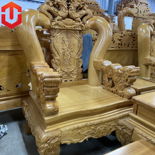 SALON RỒNG QUAY ĐẦU GÕ ĐỎ C18 10 MÓN - Ảnh 2