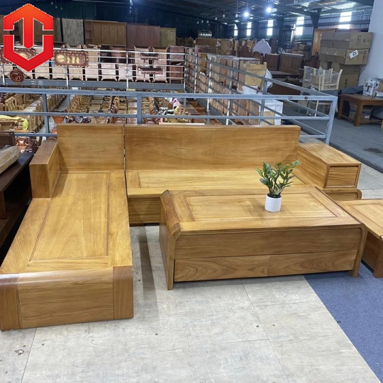 SOFA GÓC CHÂN CUỐN GÕ ĐỎ - Ảnh 2