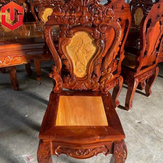 BÀN ĂN TRÀM HOÀNG GIA 8 GHẾ - Ảnh 7