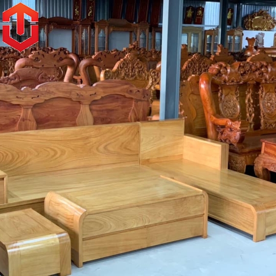 SOFA GÓC CHÂN CUỐN GÕ ĐỎ - Ảnh 4