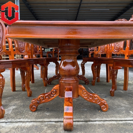 BÀN ĂN TRÀM MẶT VUÔNG 8 GHẾ - Ảnh 4