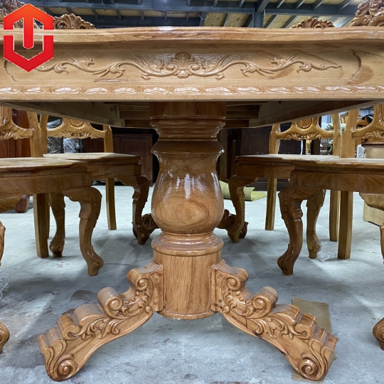 BÀN ĂN BÁNH TÂY GÕ ĐỎ 6 GHẾ - Ảnh 2