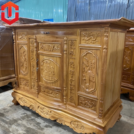 TỦ THỜ TAM ĐA GÕ ĐỎ 1M75 - Ảnh 3