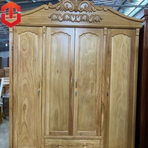 TỦ ÁO NỮ HOÀNG 4 CÁNH GÕ ĐỎ