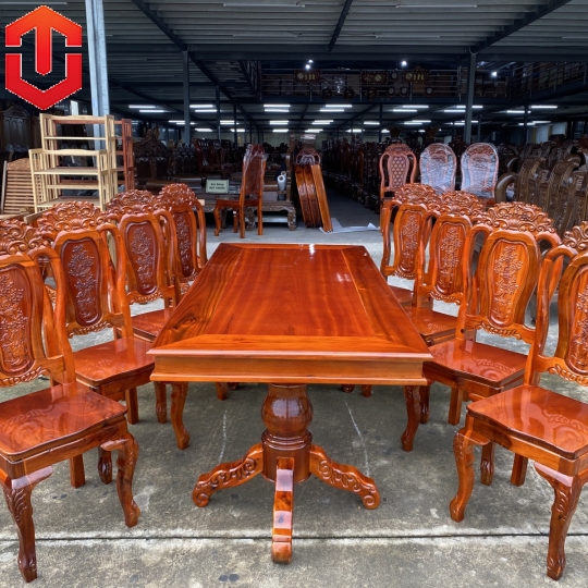 BÀN ĂN TRÀM MẶT VUÔNG 8 GHẾ - Ảnh 2