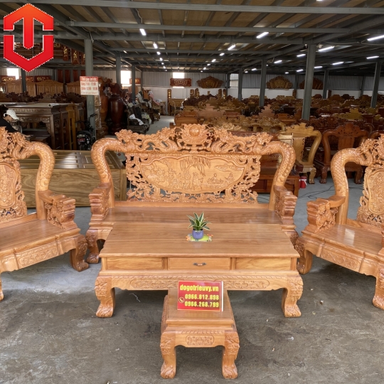 SALON RỒNG BÁT TIÊN GÕ C14 6 MÓN - Ảnh 5