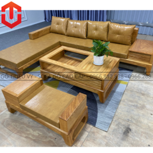SOFA GÓC CHÂN CHOÃI GÕ ĐỎ