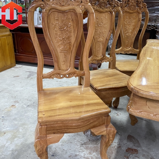 BÀN ĂN BÁNH TÂY GÕ ĐỎ 6 GHẾ - Ảnh 3
