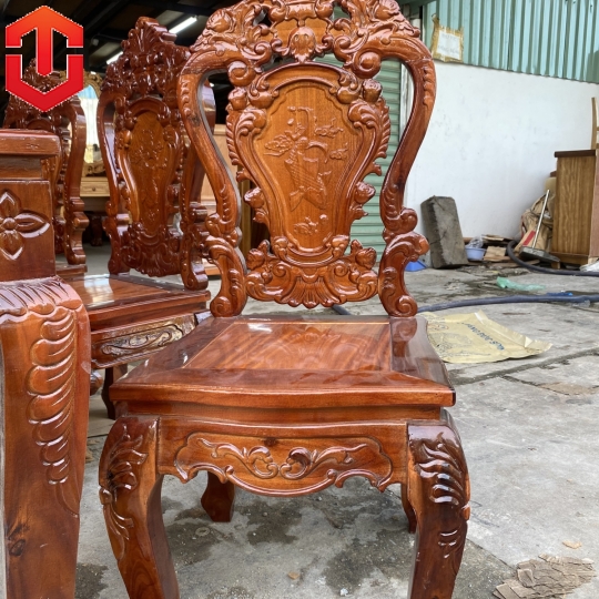 BÀN ĂN TRÀM HOÀNG GIA 8 GHẾ - Ảnh 4