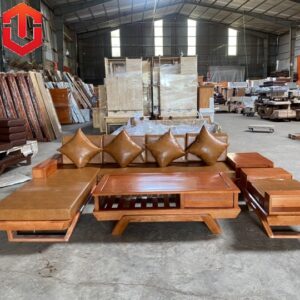 SOFA GÓC CHÂN THUYỀN SỒI LAU HƯƠNG VẾ TRÁI