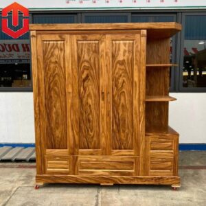 TỦ ÁO HƯƠNG XÁM PHỦ 3 CÁNH KỆ TRANG TRÍ