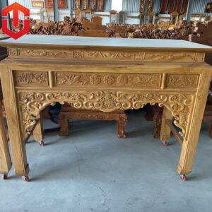 BÀN CÚNG CHẠM NHƯ Ý GÕ ĐỎ 1M53