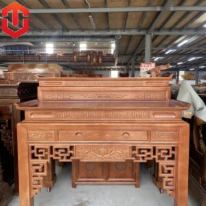 BÀN CÚNG 2 TẦNG SỒI MÀU ÓC CHÓ 1M53