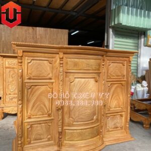 TỦ THỜ BỤNG PHỆ TRƠN GÕ ĐỎ 1M8 - CAO CẤP