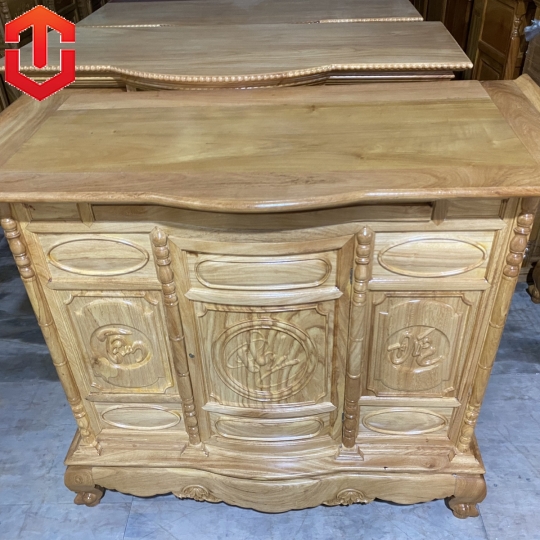 TỦ THỜ GÕ ĐỎ 1M53 CHẠM CHỮ - Ảnh 6