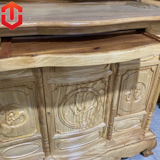 TỦ THỜ GÕ ĐỎ 1M53 CHẠM CHỮ - Ảnh 5