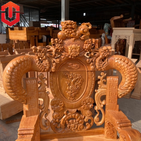SALON RỒNG KHUỲNH GÕ ĐỎ C12 - CAO CẤP - Ảnh 9