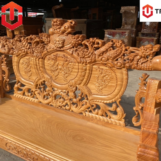 SALON RỒNG KHUỲNH GÕ ĐỎ C12 - CAO CẤP - Ảnh 7