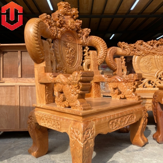 SALON RỒNG KHUỲNH GÕ ĐỎ C12 - CAO CẤP - Ảnh 3
