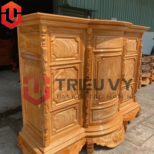 TỦ THỜ BỤNG PHỆ TRƠN GÕ ĐỎ 1M97 - TỦ THỜ GÕ ĐỎ CAO CẤP - Ảnh 10