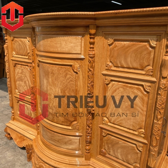 TỦ THỜ BỤNG PHỆ TRƠN GÕ ĐỎ 1M97 - TỦ THỜ GÕ ĐỎ CAO CẤP - Ảnh 7
