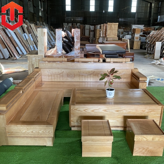 SOFA GÓC XÍCH XE TĂNG SỒI LAU MÀU HƯƠNG - Ảnh 10