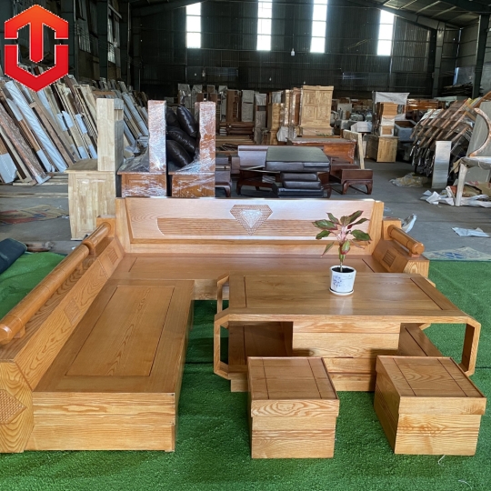 SOFA GÓC KIM CƯƠNG SỒI LAU MÀU HƯƠNG VÀNG