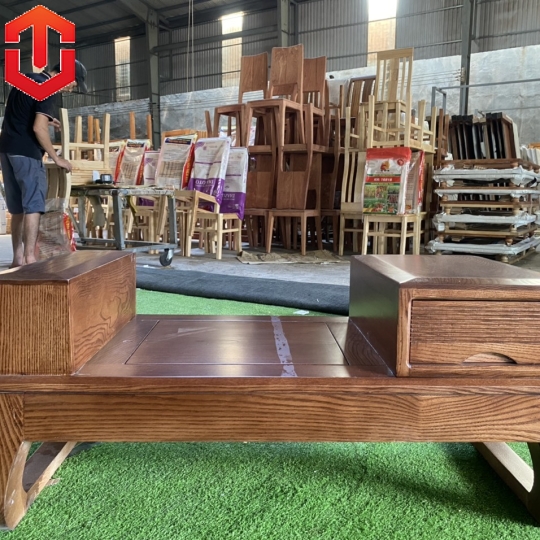SOFA 1 VĂNG GỖ SỒI LAU MÀU ÓC CHÓ - VẾ PHẢI - Ảnh 4