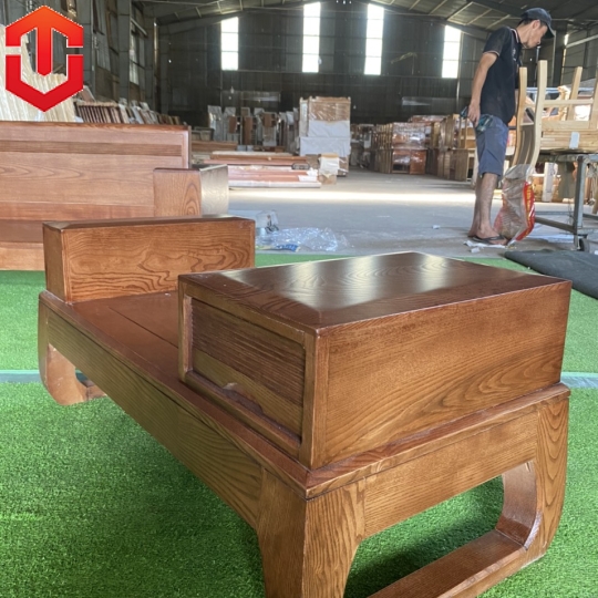SOFA 1 VĂNG GỖ SỒI LAU MÀU ÓC CHÓ - VẾ PHẢI - Ảnh 5
