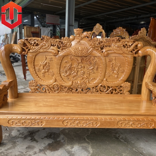 SALON NGHÊ 3 KHOANG GÕ ĐỎ C12 6 MÓN - Ảnh 2