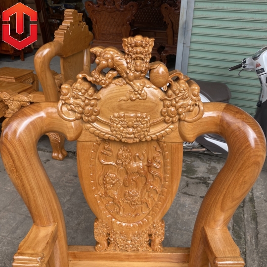 SALON NGHÊ 3 KHOANG GÕ ĐỎ C12 6 MÓN - Ảnh 3