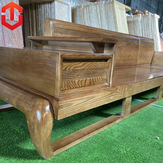 SOFA GÓC ĐÙI GÀ SỒI LAU MÀU ÓC CHÓ - VẾ PHẢI - Ảnh 9