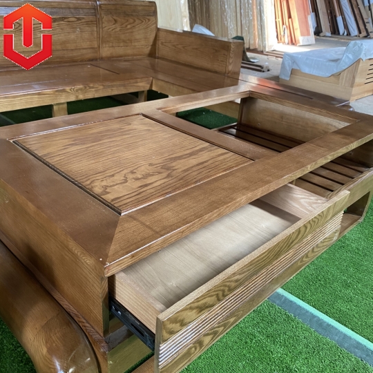 SOFA GÓC ĐÙI GÀ SỒI LAU MÀU ÓC CHÓ - VẾ PHẢI - Ảnh 7