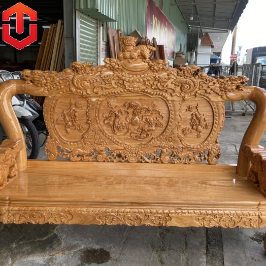 SALON NGHÊ 5 ĐẦU GÕ ĐỎ CỘT 12 6 MÓN - Ảnh 19
