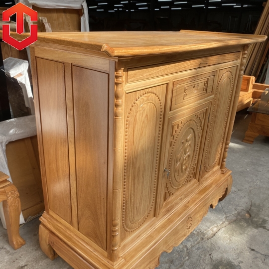 TỦ THỜ GÕ ĐỎ 1M53 CHẠM CHỮ - Ảnh 3