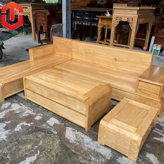 SOFA GÓC CHÂN CUỐN GỖ GÕ ĐỎ - Ảnh 5
