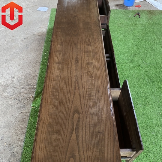 KỆ TIVI SỒI MẪU CHÂN THUYỀN LAU MÀU ÓC CHÓ 2M - Ảnh 4