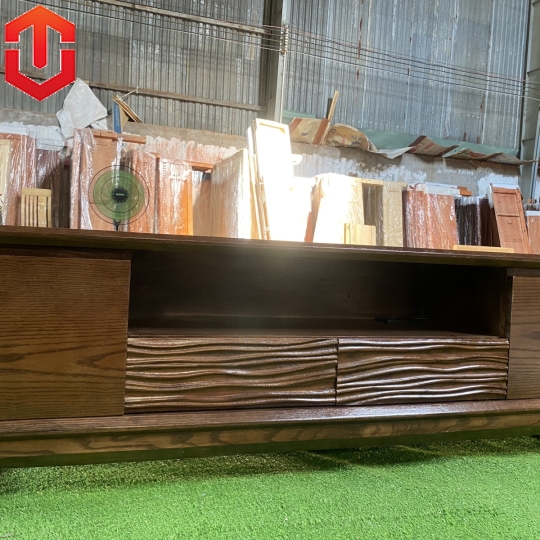 KỆ TIVI SỒI MẪU CHÂN THUYỀN LAU MÀU ÓC CHÓ 2M - Ảnh 6