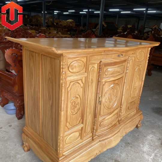TỦ THỜ GÕ ĐỎ 1M75 CHẠM CHỮ - Ảnh 13