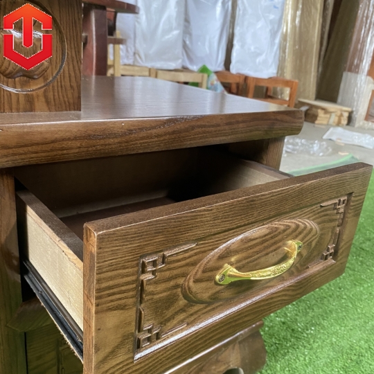 KỆ TIVI GỖ SỒI - KỆ THỚT SỒI LAU MÀU ÓC CHÓ 1M8 - Ảnh 9