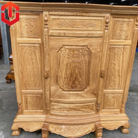 TỦ THỜ GÕ ĐỎ 1M47 6 CHÂN - Ảnh 7
