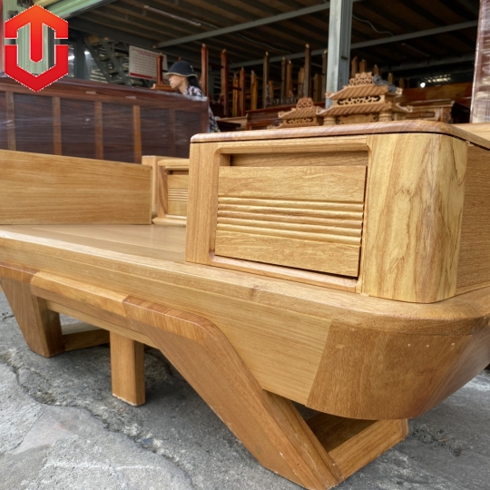 SOFA GÓC CHÂN THUYỀN GÕ ĐỎ VẾ TRÁI - Ảnh 14