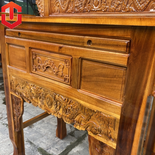 BÀN CÚNG TRÀM 2 TẦNG 1M27 CHẠM RỒNG - Ảnh 8
