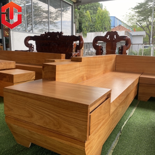 SOFA GÓC NGUYÊN KHỐI GÕ ĐỎ - Ảnh 12