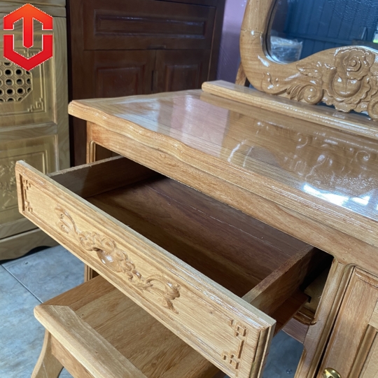 BÀN TRANG ĐIỂM GÕ ĐỎ 80 - GƯƠNG EO - Ảnh 8