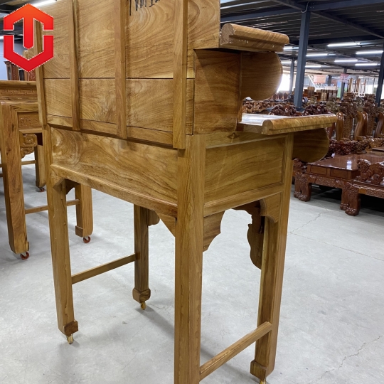 BÀN CÚNG GÕ ĐỎ 1M27 2 TẦNG - Ảnh 5