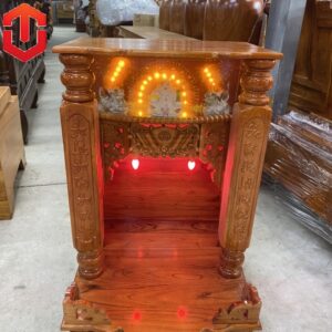 BÀN THỜ ÔNG ĐỊA XOAN TA 60 - CỘT VUÔNG CÓ ĐÈN